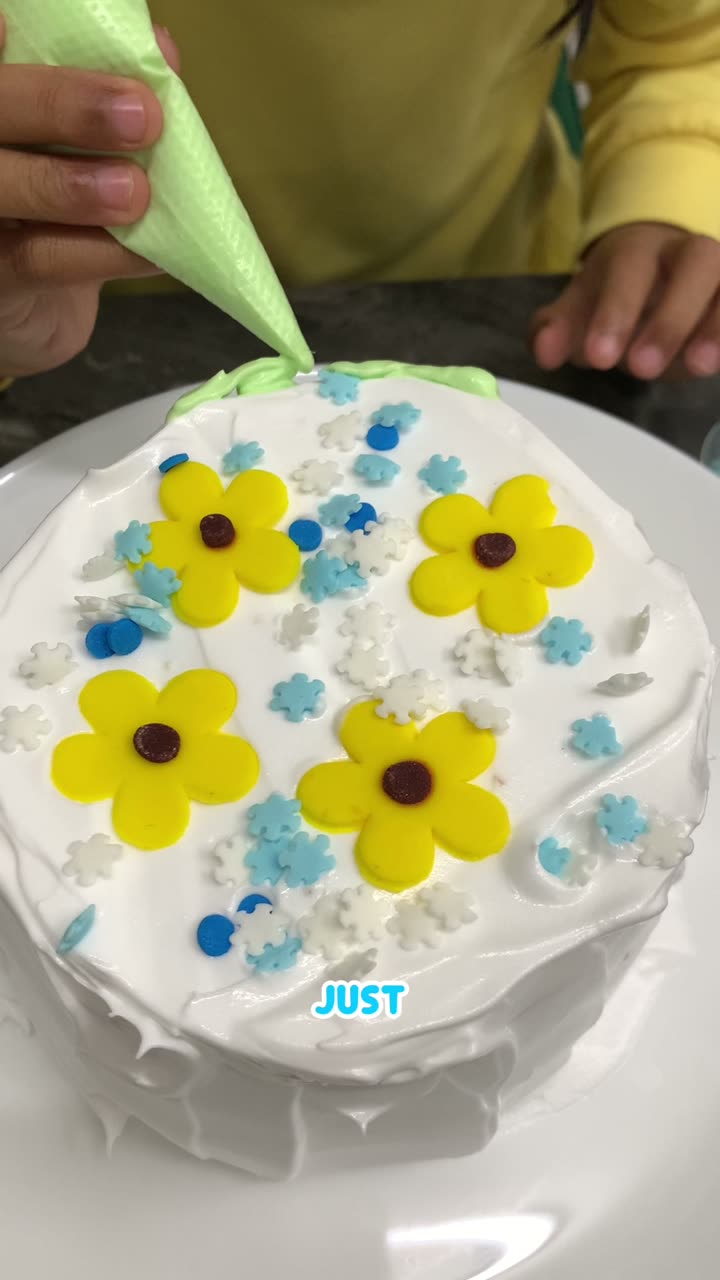 Decorating the top with flowers
